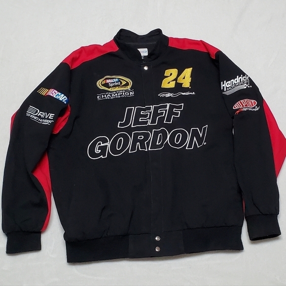 RARE Vintage Jeff Gordon Nascar Drive To End Hunger Black Red Cotton Jacket XXL - Picture 4 of 15